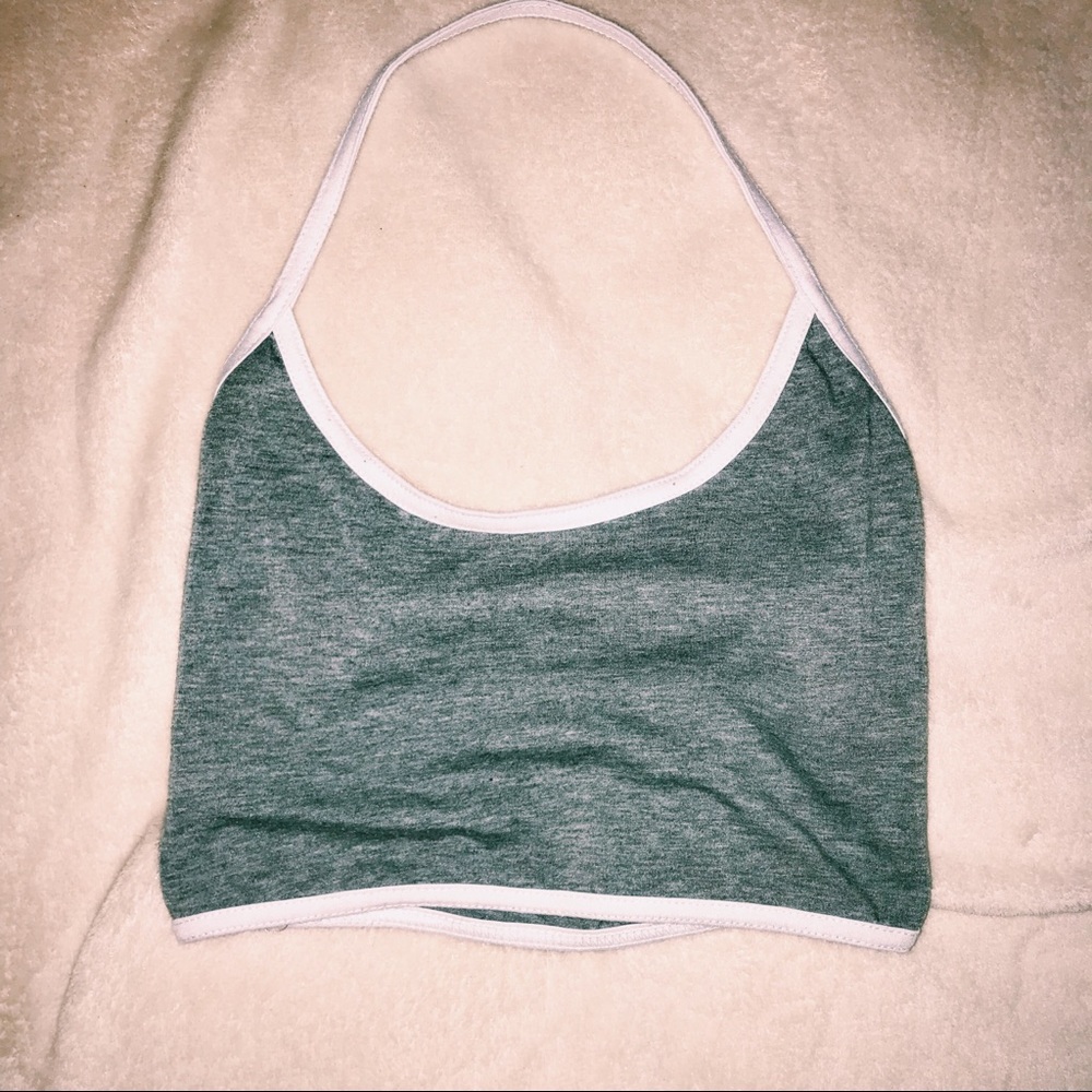 Gray Contrast Crop Top